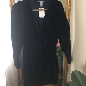 blue velvet mini dress